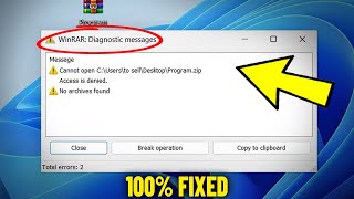 WinRAR Diagnostic Messages Error in Windows 11  1087  How To Fix cant open rar  zip Archive 📚✅ [upl. by Lednic]