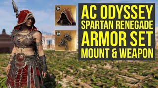 Assassins Creed Odyssey Gameplay SPARTAN RENEGADE SET Weapon amp Mount AC Odyssey Gameplay [upl. by Ahsier458]