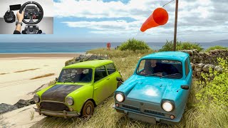 Mr Beans Mini Cooper S amp Reliant Supervan  Forza horizon 4  LogitechG29 gameplay MrBean amp Bluecar [upl. by Acirrej902]