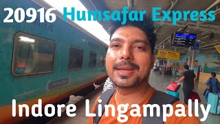 20916 Indore Lingampally Hyderabad Humsafar Express Train Journey Indore to Pune Monsoon Journey [upl. by Sailesh]