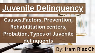 Juvenile Delinquency  causes  Factors  Prevention  courts  rehabilitation centers  probation [upl. by Erdnael]