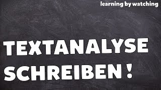 Textanalyse in Deutsch schreiben [upl. by Zales822]