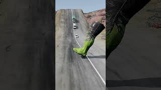 Hulk Leg vs Cargo Van amp Bus amp Car  BeamNGDrive beamngdrive [upl. by Arnon53]