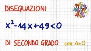 DISEQUAZIONI di SECONDO GRADO con delta nullo  DS30 [upl. by Eninej]