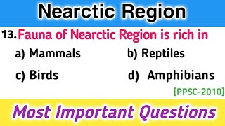 Nearctic Region MCQs  Zoogeography  Quiz [upl. by Paxton877]