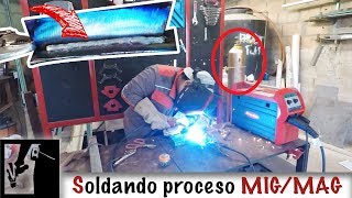 Soldando con microalambre proceso MIGMAG por primera vez  Soldadura [upl. by Jehiah]