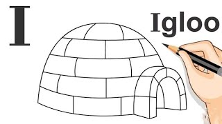 How to Draw igloo  Easy Igloo Drawing for kids and toddlers 😀 [upl. by Mattland14]