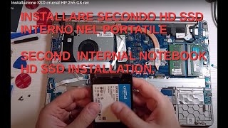 Aggiungere secondo harddisk interno SSD  NVME m2 in Notebook HP 255 G8 Dual Drive Installation [upl. by Llekcm355]