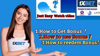 How To Use Bonus In 1xBet 2023  1xBet First Deposit Bonus Withdraw  1xBet Bonus To Main Account [upl. by Mungam]