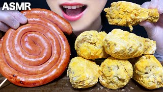 ASMR CHEESE FRIED CHICKEN amp SAUSAGE MUKBANG CHEESY Crunchy Eating Sounds [upl. by Marcille775]