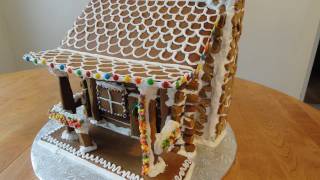 Gingerbread Log Cabin Part 1 [upl. by Ahseekan]