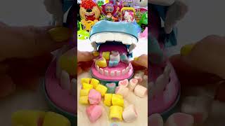 ASMR HIPPO DENTIST LOVE EATING COLORFUL HEART MALLOW CANDYshortvideosatisfyingasmrshorts [upl. by Yeblehs]