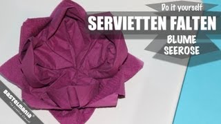 SERVIETTEN FALTEN Anleitung Blume Seerose Lillie DIY NAPKIN FOLDING Instruction Flower Lily [upl. by Kant412]