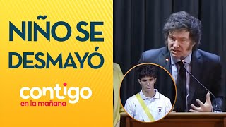 quotNO ENTIENDO LA REACCIÓNquot Niño se desmayó en medio de acto de Javier Milei  Contigo en la Mañana [upl. by Annetta]