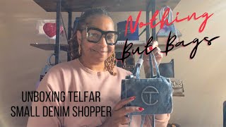 Unboxing The Telfar Small Denim Shopper telfarbag handbagunboxing [upl. by Vincents552]