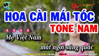 Karaoke Hoa Cài Mái Tóc Tone Nam Nhạc Sống Mới Nhất 2024  Huỳnh Chiêu [upl. by Yenobe]