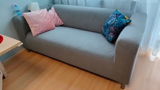 ikea KLIPPAN sofa reupholstery in home [upl. by Billye]