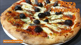 PIZZA NAPOLETANA FATTA IN CASA leggera con poco lievito Ricetta perfetta facile e senza impasto [upl. by Mieka]