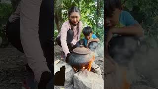 mukbang survivalskills food primitive seafood outdoorsurvival bushcraft eating cooking [upl. by Annairba]