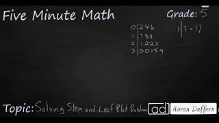 5th Grade Math Solving StemandLeaf Plot Problems [upl. by Gaylor589]