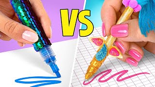 Unicorn Crafts VS Mermaid Crafts  DIY School Supplies [upl. by Maisie]