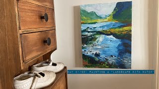 Day 2130 Painting An Impressionist Landscape acrylicpainting landscape [upl. by Iila]