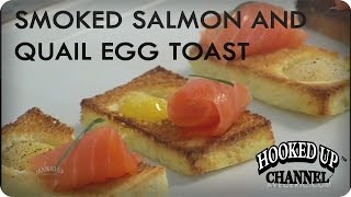 Smoked Salmon amp Quail Egg Toasts  Get Toasted w Eric Ripert  Hooked Up Channel [upl. by Weatherby]