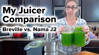 My Juicer Comparison Breville vs Nama J2 When Making Celery Juice [upl. by Eylrac137]