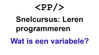 Cursus programmeren Java  Wat is een variabele cursus programmeren coderen ProgrammeerPlaats [upl. by Aneloaup186]