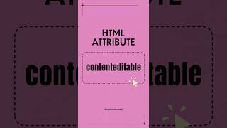 Make HTML Elements Editable Using the contenteditable Attribute [upl. by Daitzman34]