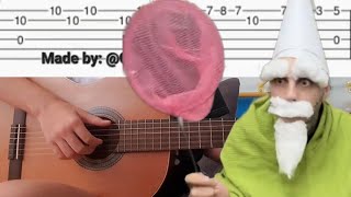 Crawly The Green Wizard Gnome Meme Song  Tabs Guitar Tutorial [upl. by Nwahsir]