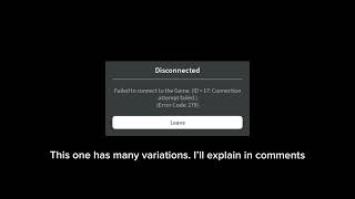 Roblox error code part 1 [upl. by Nirrak]