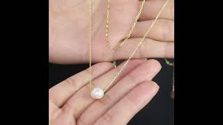 Round Natural Freshwater Pearl Pendant Necklaces NJEWG15303 necklace [upl. by Bertasi]