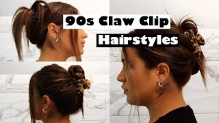 FIVE DIFFERENT 90s CLAW CLIP HAIRSTYLES  EASY TUTORIAL♡ [upl. by Cyprio]