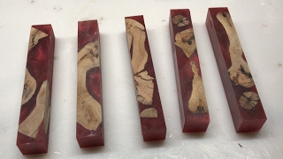 Casting Alumilite quotPinot Redquot Grapevine Pen Blanks [upl. by Lrad]