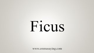 How To Say Ficus [upl. by Mommy]