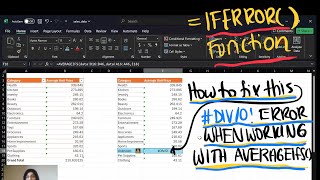 BONUS Using AVERAGEIFSFix DIV0 Error w IFERROR  Management Information Systems 33136370 [upl. by Amisoc]