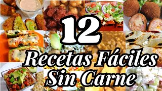 12 RECETAS FÁCILES SIN CARNE parati fyp like viral cocinafacil [upl. by Anitsirhc]