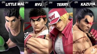 Smash Ultimate EX Little Mac VS Ryu VS Terry VS Kazuya [upl. by Durno]