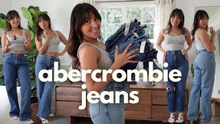 trying every pair of abercrombie jeans regular vs curve love sizing [upl. by Richlad]