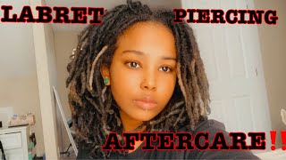 LABRET PIERCING  HEALING PROCESS amp AFTERCARE VLOG [upl. by Carlin]