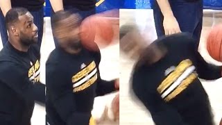 LeBron James Gets Hit in the Face With a Basketball [upl. by Ahsirtal]