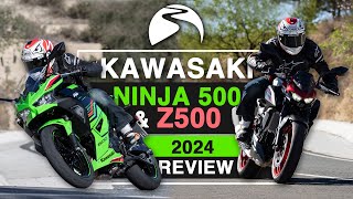 New 2024 Kawasaki Z500 and Ninja 500 Review [upl. by Jarrow]