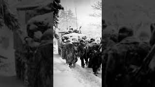 US 82nd Airborne Division marching behind Sherman Tanks in Belgium ytshort history airborne [upl. by Thomasa]