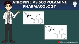 Atropine Vs Scopolamine Pharmacological Differences  Parasympatholytics Pharmacology  GPAT [upl. by Urbai]