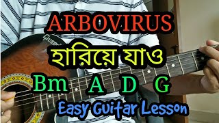 Hariye Jao  ARBOVIRUS  Bangla acoustic guitar chords lessoncovertutorial  Easy chords [upl. by Notsirb630]