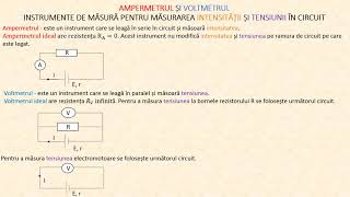AMPERMETRUL ȘI VOLTMETRUL [upl. by Aikat]