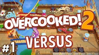 Overcooked 2 Versus  1  Pancakes vs Waffles 4 Player Gameplay [upl. by Warder]