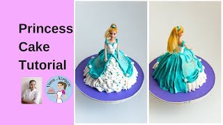 How to make a Princess Cake at Home  Princess Doll Cake Tutorial  Cake Decorating [upl. by Pittman651]