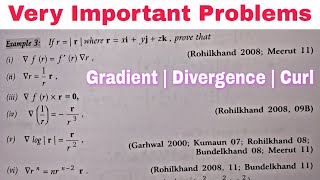 GRADIENT DIVERGENCE CURL IN HINDI  PROBLEM 4 [upl. by Idnahk73]